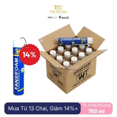 THT Fanxifoam - Chất Trám Bọt Nở Pu Fanxifoam Dùng Súng Hoặc Vòi Sẵn, 750ml, Trắng Kem, 15 Chai/Thùng