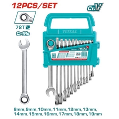 Bộ Cờ Lê Miệng Vòng Tự Động 12 Chi Tiết 8-19mm Total