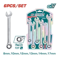 Bộ Cờ Lê Miệng Vòng Tự Động 6 Chi Tiết 8-17mm Total