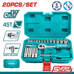 Bộ Đầu Tuýp 1/4 Inch 20 Chi Tiết Total