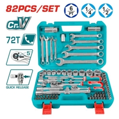 Bộ 82 Cần Và Đầu Tuýp 1/4 Và 1/2 Inch Total THT421802