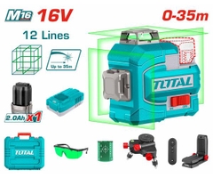Máy Cân Mực Laser 12 Tia Xanh Dùng Pin 16V Total TLL301201