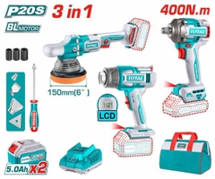 Bộ Combo 3 Máy Dùng Pin 20V Khò Nhiệt, Đánh Bóng Và Siết Bu Lông Total