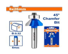 Mũi Phay Gỗ Vát 45 Độ 6x6x26mm WADFOW
