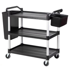 Xe đẩy 3 tầng nhựa dọn thức ăn bàn ăn nhà hàng khách sạn AF08162A