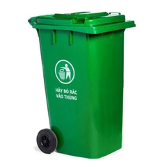 Thùng đựng rác to có bánh xe màu xanh lá cây 360L