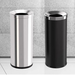 Thùng rác inox văn phòng đẹp sang trọng, có nắp lỗ tròn A35-M