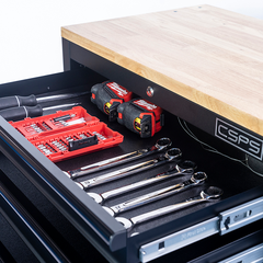 Tủ đồ nghề dụng cụ CSPS 76cm - 05 hộc kéo không nâng hạ màu đen/ xanh