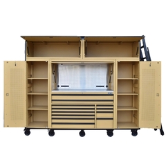 Bộ tủ dụng cụ 280cm màu nâu