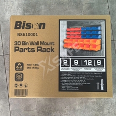 Giá đựng linh kiện đồ nghề treo tường Bison tổng 30 hộc đựng, liên kết chắc chắn, kèm vít treo tường