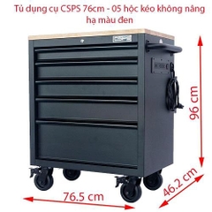 Tủ dụng cụ CSPS 76cm - 05 hộc kéo không nâng hạ màu Đen