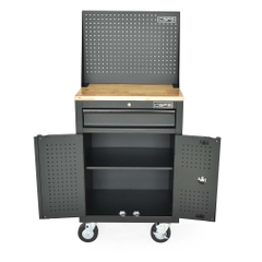 Tủ dụng cụ CSPS 61cm - 01 hộc kéo màu Đỏ, Có mặt ván & vách lưới