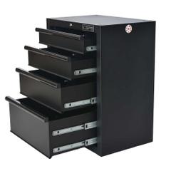 Tủ dụng cụ CSPS 61cm - 04 hộc kéo màu Đen tay cầm đen Có mặt ván & vách lưới