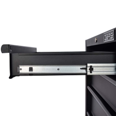 Tủ dụng cụ CSPS 61cm - 04 hộc kéo màu Đen tay cầm đen Có mặt ván & vách lưới