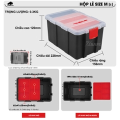 Bộ hộp đựng linh kiện Bison 4 trong 1 nhiều ngăn tiện dụng, dùng đựng ốc vít mũi khoan linh kiện điện tử thủ công câu cá