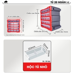 Tủ đựng dụng cụ nhựa kết nối 12 ngăn Bison BS386101D
