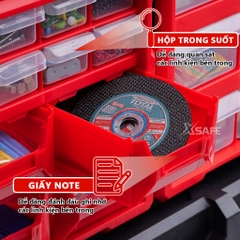 Tủ nhựa đựng linh kiện nhiều ngăn Bison tổng 39 ngăn tiện lợi, nhựa PP nguyên sinh, dùng đựng ốc vít linh kiện điện tử