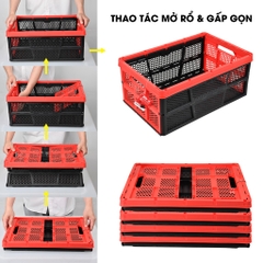 Rổ nhựa gấp gọn đa năng Bison BS011055 nhựa nguyên sinh bền chắc, kích thước50x33x22cm, có thể gấp gọn tiện lợi