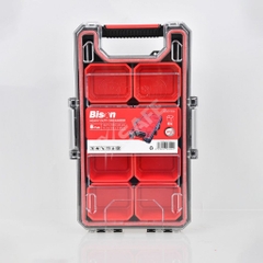 Hộp nhựa đựng linh kiện chống nước chuẩn IP53 Bison 8 ngăn chứa có thể tháo rời, khóa nhôm chịu lực