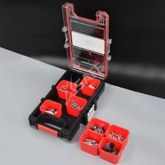 Hộp nhựa đựng linh kiện chống nước chuẩn IP53 Bison 8 ngăn chứa có thể tháo rời, khóa nhôm chịu lực