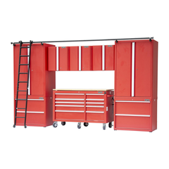 Bộ 9 tủ CSPS 366cm Đỏ/ Đen