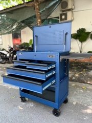 Tủ di động CSPS 84cm Màu Xanh Dương - 04 hộc kéo tay cầm Trắng