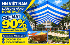 Lưới che nắng sân trường phối màu và gia công theo kích thước