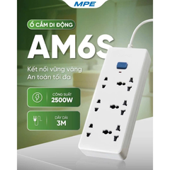 AM6S - Ổ cắm di động 3 ổ cắm đa năng 3 ổ cắm 2 chấu