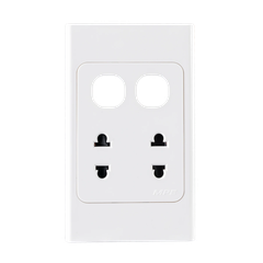 A20US2XXN - Ổ cắm đôi 2 chấu 16A + 2 Lỗ
