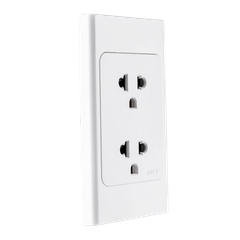 A20UES2N - Ổ cắm đôi 3 chấu đế liền 16A