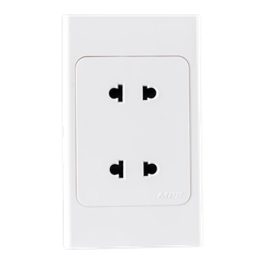 A20US2N - Ổ cắm đôi 2 chấu đế liền 16A KT120x70mm