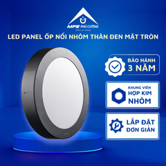 SRPLB-12V - Đèn led panel tròn nổi, thân đen, 12W vàng