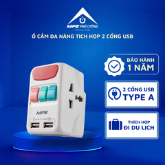 TA4  - Ổ cắm du lịch đa năng, 2 cổng USB