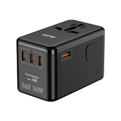 TA8 - Ổ cắm du lịch đa năng,Tích hợp 3 cổng USB-C, 1 cổng USB-A, sạc nhanh GaN 140W