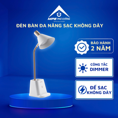 TL10 - Đèn bàn đa năng 7W ánh sáng trung tính, sạc không dây