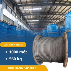 Dây Cáp Thép Lụa Mạ Kẽm Phi 16mm - CTMD16
