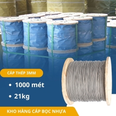 Dây Cáp Thép Lụa Mạ Kẽm Phi 3mm - CTMD3