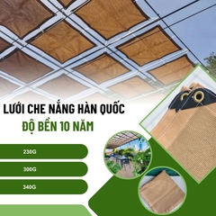 Lưới Che Nắng Màu Vàng Cát Che 80% - Định Lượng 230g Hàn Quốc