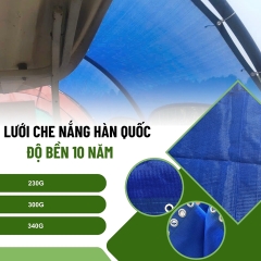 Lưới Che Nắng Ngoài Trời Màu Xanh Dương - Che 80%, 230G