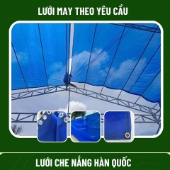Lưới Che Nắng Ngoài Trời Màu Xanh Dương - Che 80%, 230G