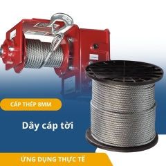 Dây Cáp Thép Lụa Mạ Kẽm Phi 8mm - CTMD8