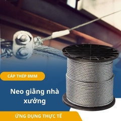 Dây Cáp Thép Lụa Mạ Kẽm Phi 8mm - CTMD8