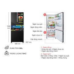 Tủ lạnh Panasonic Inverter 380 Lít NR-BX421WGKV