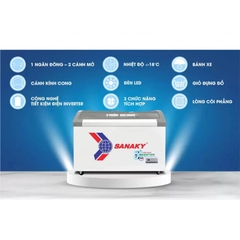 Tủ đông Sanaky VH-899K3A Inverter mặt kính cong 500L