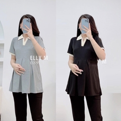 Áo bầu cotton mùa hè, dáng sơ mi lịch sự, thấm hút mồ hôi