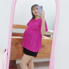 Áo Bầu Xếp Ly, Vải Voan Lụa Đẹp Nhẹ Nhàng, Dáng trẻ trung, Mẫu mới