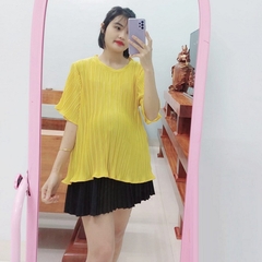 Áo Bầu Xếp Ly, Vải Voan Lụa Đẹp Nhẹ Nhàng, Dáng trẻ trung, Mẫu mới