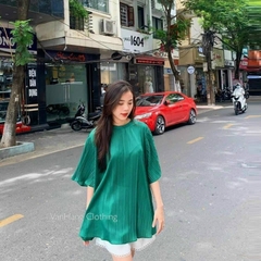 Áo Bầu Xếp Ly, Vải Voan Lụa Đẹp Nhẹ Nhàng, Dáng trẻ trung, Mẫu mới