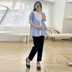 Quần baggy bầu công sở, chất vải umi co giãn thoải mái cho mẹ bầu