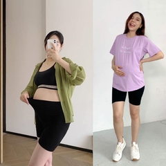 Quần bầu ngố, quần bầu đùi trên gối chất zip cotton chuẩn mềm đẹp, rất thoải mái cho mẹ bầu